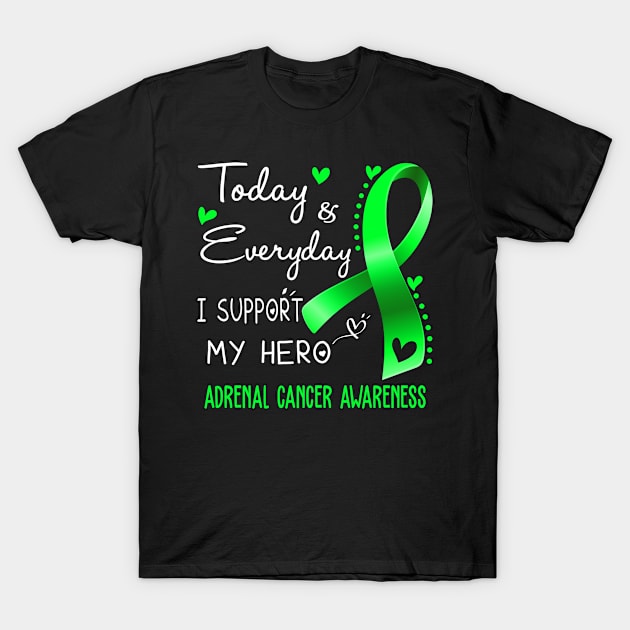 Today and Everyday I Support My Hero Adrenal Cancer Awareness Support Adrenal Cancer Warrior Gifts T-Shirt by ThePassion99